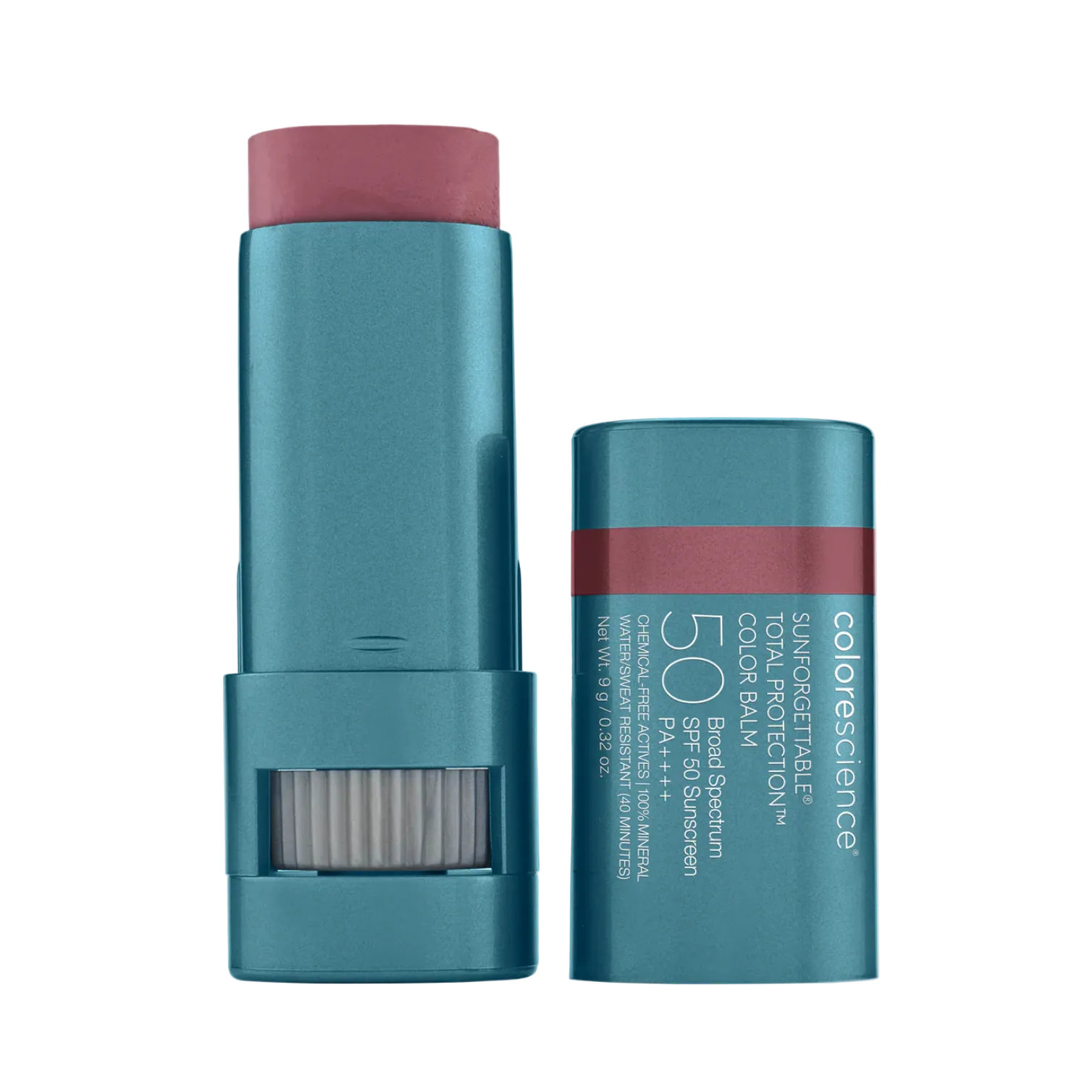 Colorescience Total Protection Color Balm SPF 50 in a berry shade — KOZA Skin Clinic, Port Coquitlam.