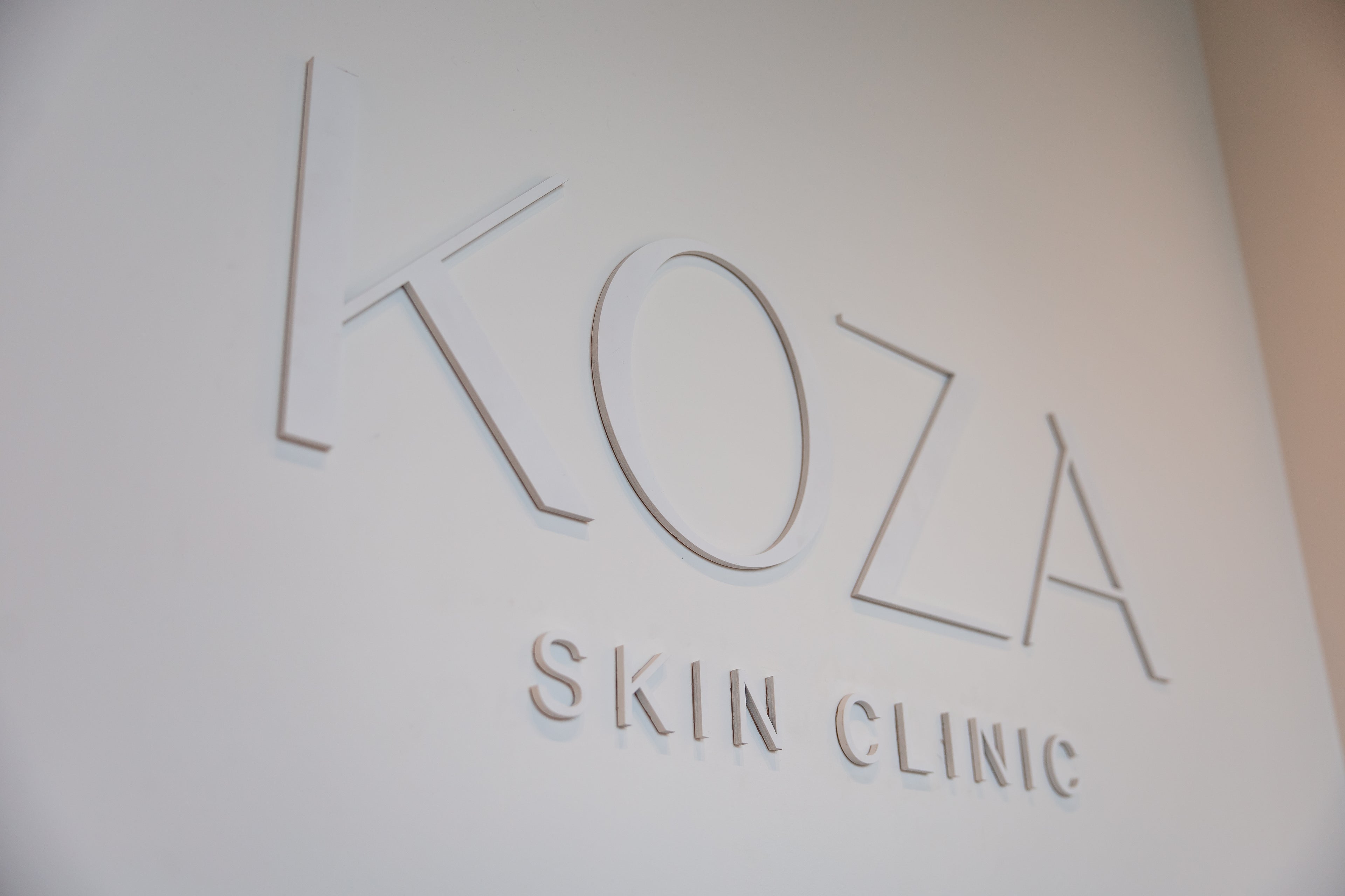 KOZA Skin Clinic signage — skincare and aesthetics clinic in Port Coquitlam, Tri-Cities BC.